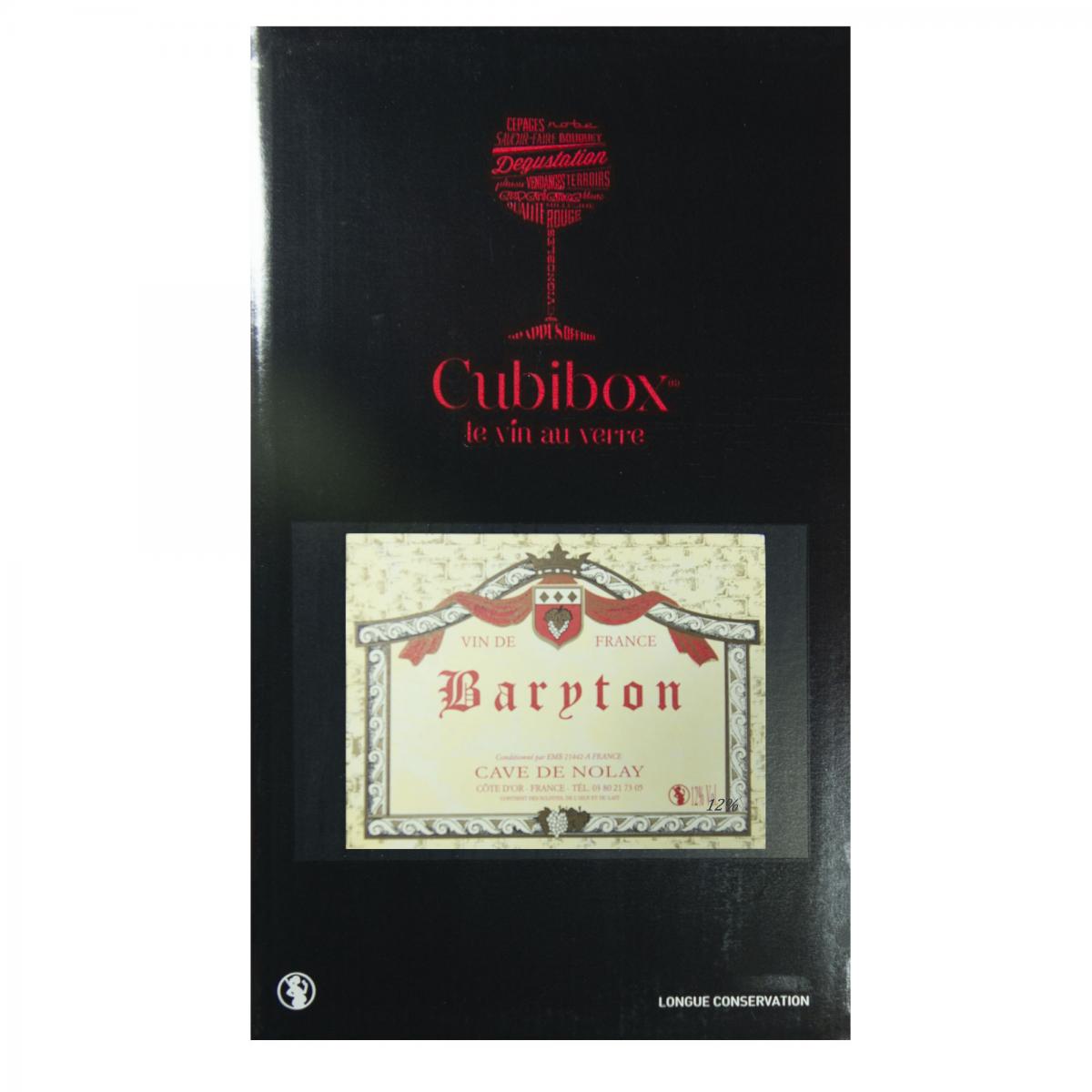 Vin de France Rouge Baryton 12° - Bag in Box de 5 Litres